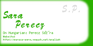 sara perecz business card